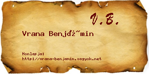 Vrana Benjámin névjegykártya